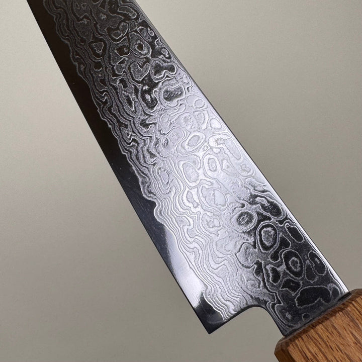 Damascus Petty 150mm ZA18 Burnt Oak Handle - Community Cutlery
