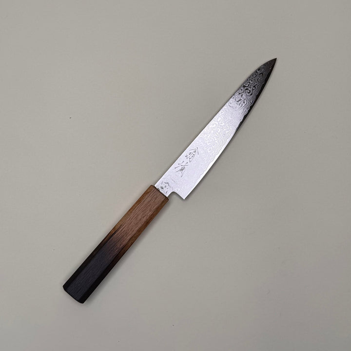 Damascus Petty 150mm ZA18 Burnt Oak Handle - Community Cutlery