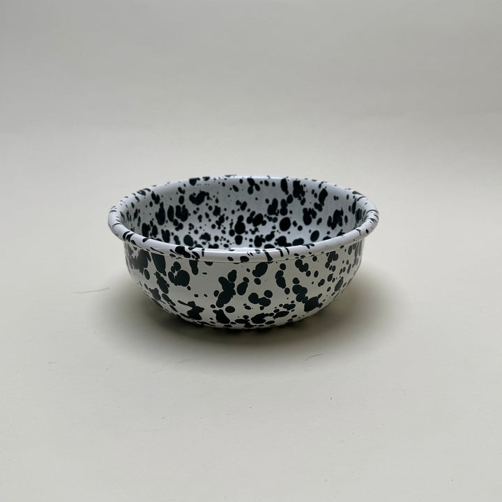 Enamel Breakfast Bowl - Green and White - Community Cutlery