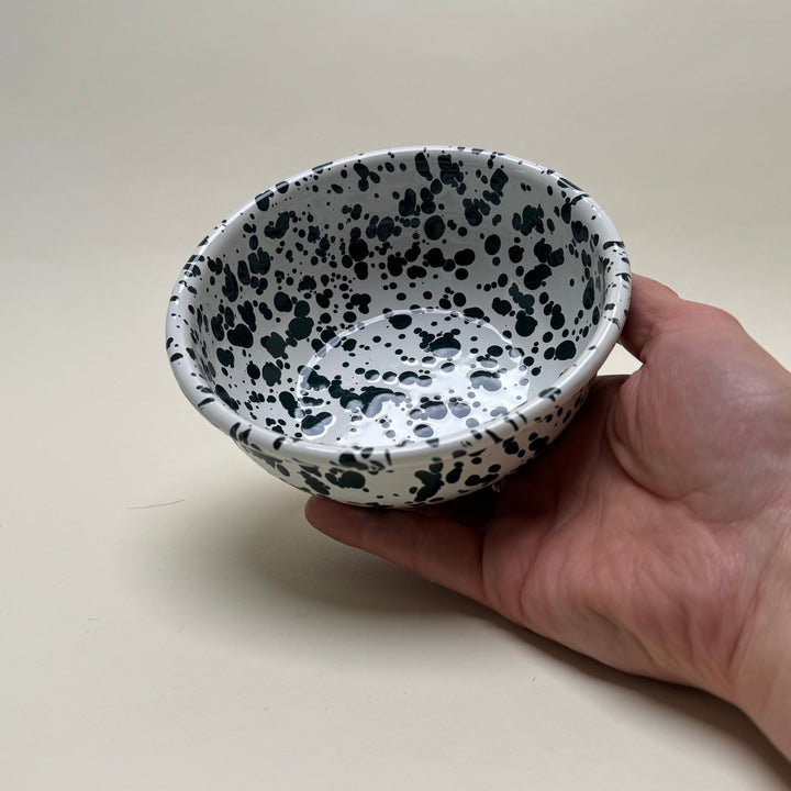 Enamel Breakfast Bowl - Green and White - Community Cutlery