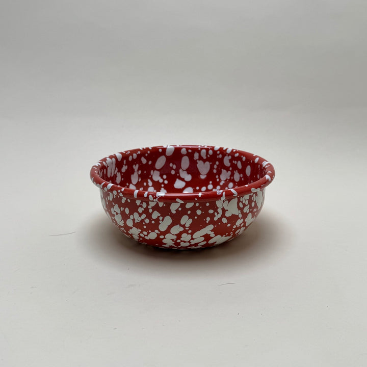 Enamel Breakfast Bowl - Terracotta and White - Community Cutlery
