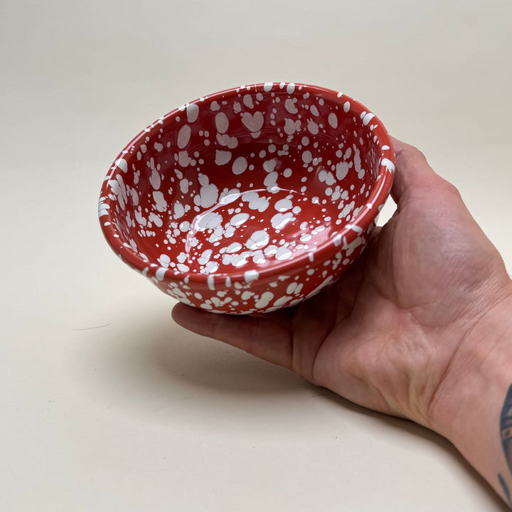 Enamel Breakfast Bowl - Terracotta and White - Community Cutlery