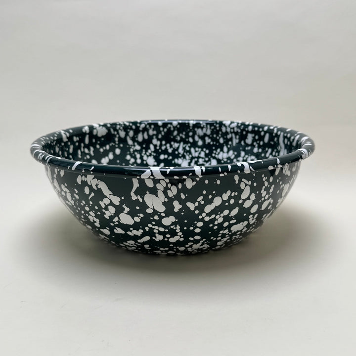 Enamel Mixing Bowl - Green and White - Community Cutlery