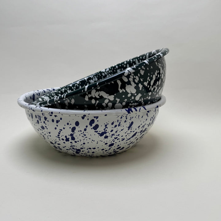 Enamel Mixing Bowl - Green and White - Community Cutlery