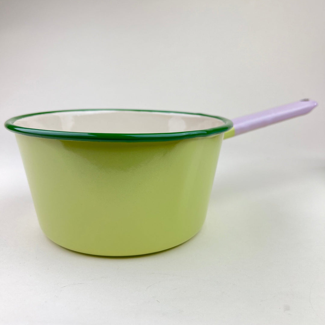 Enamel Saucepan - Pastel Green - Community Cutlery