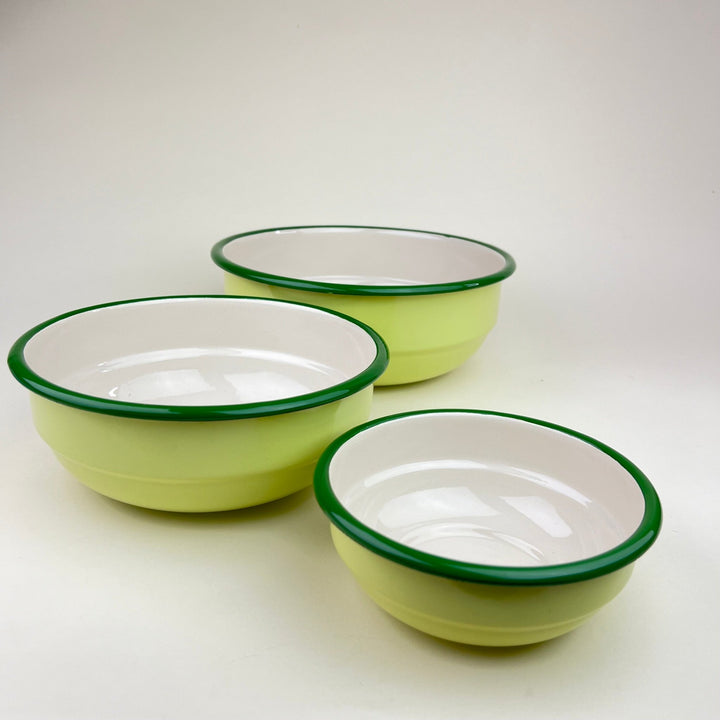 Enamel Serving Bowl - Pastel Green - Community Cutlery