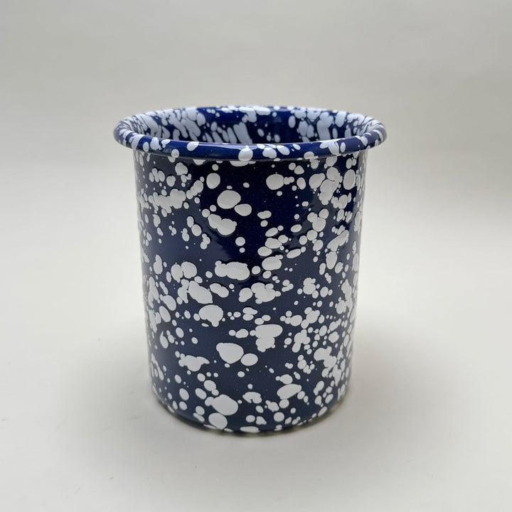 Enamel Utensil pot - Blue and White - Community Cutlery