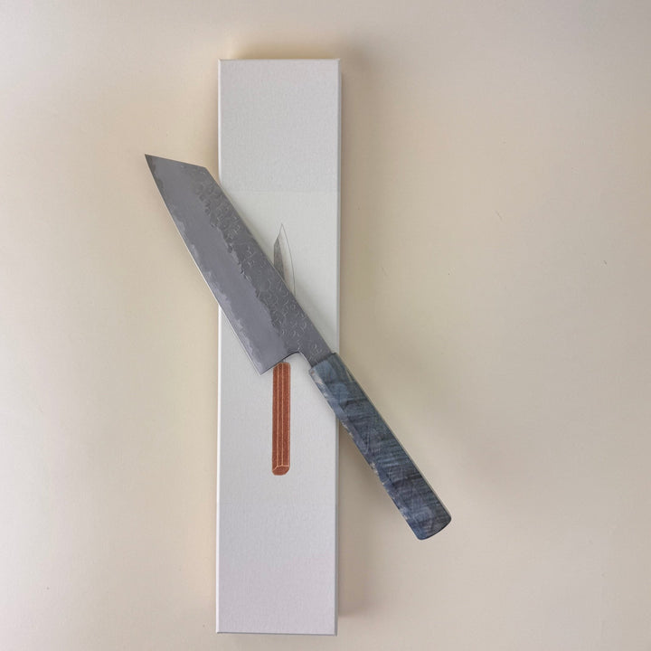 Hado Shiosai Bunka Blue Stabilised Wood Handle 180mm - Community Cutlery