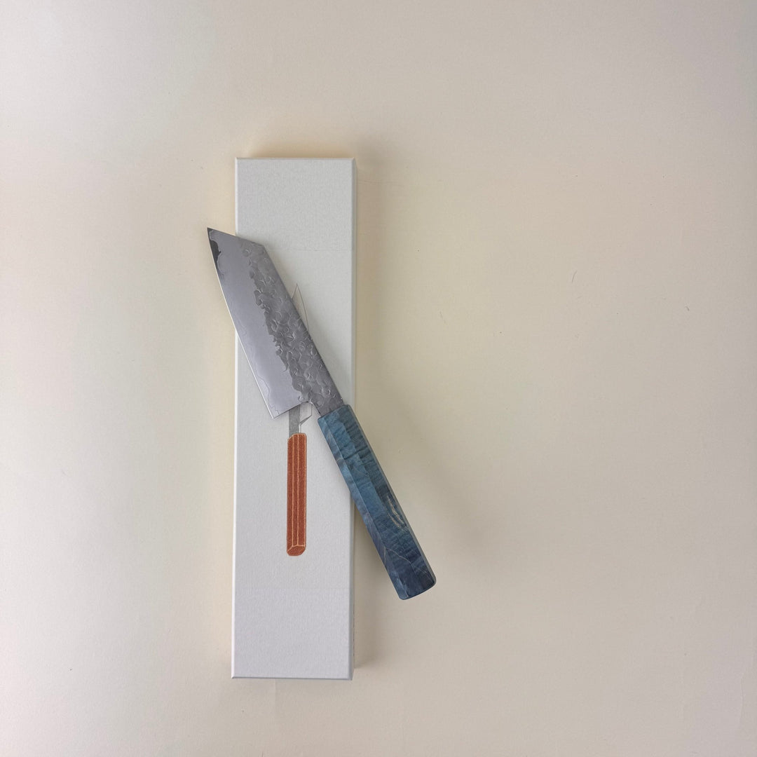 Hado Shiosai Ko Bunka Blue Stabilised Wood Handle 135mm - Community Cutlery
