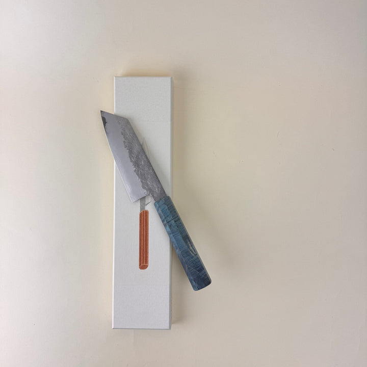 Hado Shiosai Ko Bunka Blue Stabilised Wood Handle 135mm - Community Cutlery