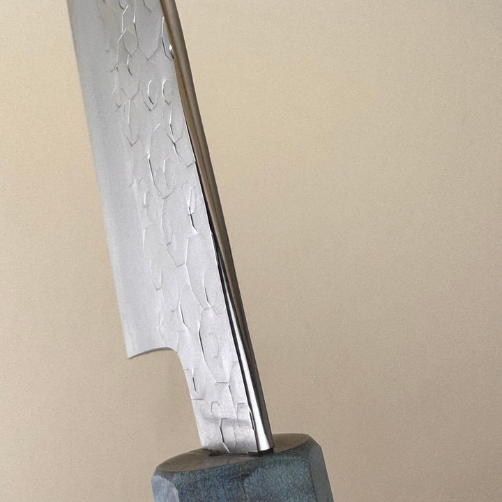 Hado Shiosai Ko Bunka Blue Stabilised Wood Handle 135mm - Community Cutlery