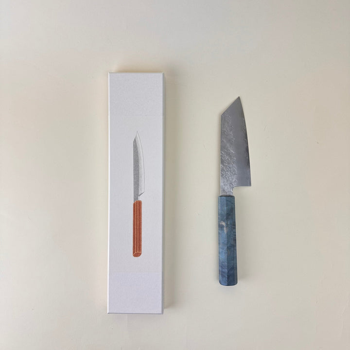 Hado Shiosai Ko Bunka Blue Stabilised Wood Handle 135mm - Community Cutlery