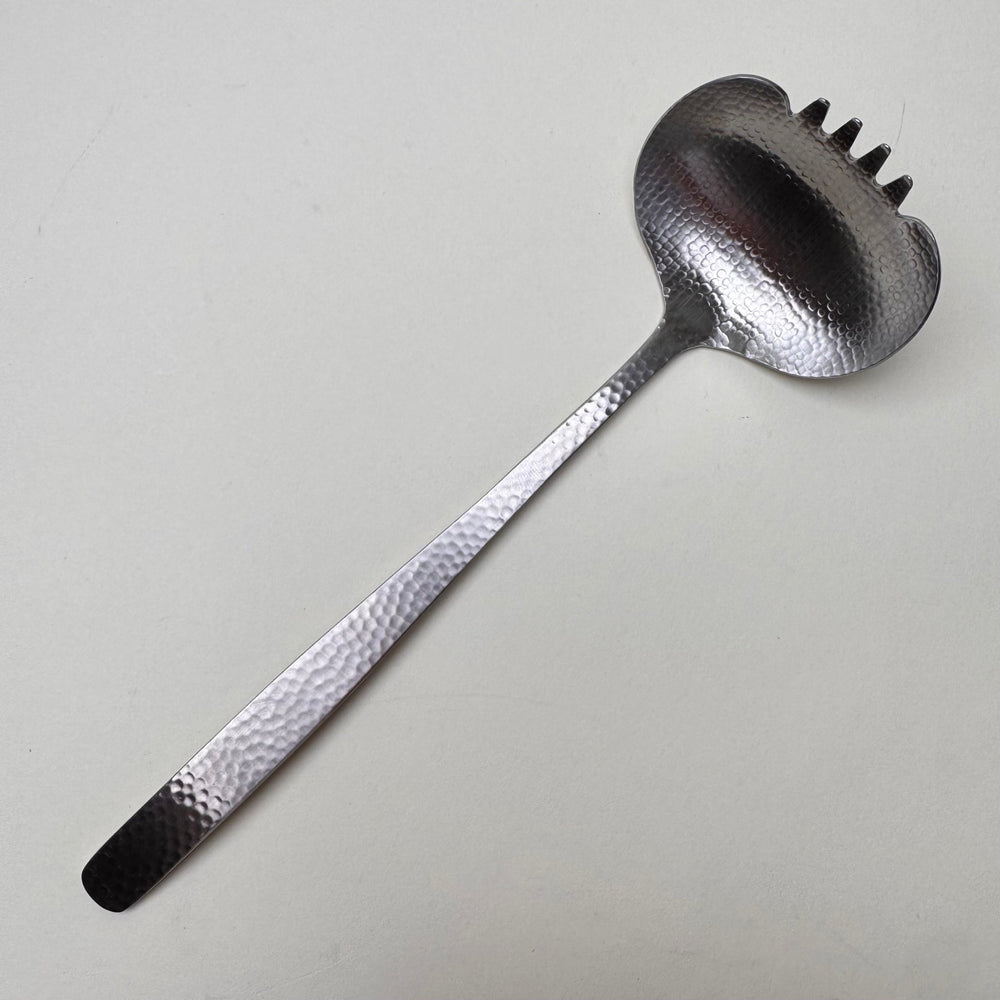 Hammered Stainless Steel Forked Ladle - Community Cutlery