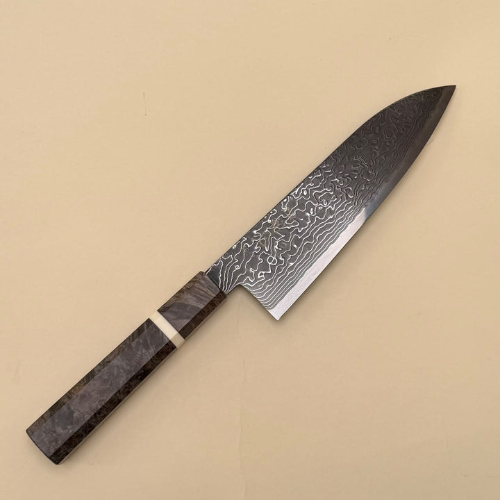 Hatsukokoro Ryuhyo SG2 Santoku Knife 180mm Kurozome Damascus-knife-Community Cutlery