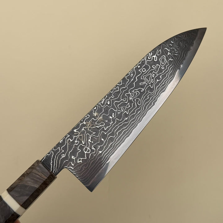 Hatsukokoro Ryuhyo SG2 Santoku Knife 180mm Kurozome Damascus-knife-Community Cutlery