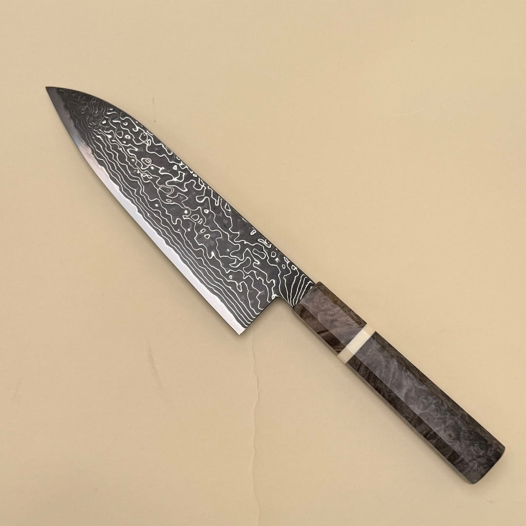Hatsukokoro Ryuhyo SG2 Santoku Knife 180mm Kurozome Damascus-knife-Community Cutlery