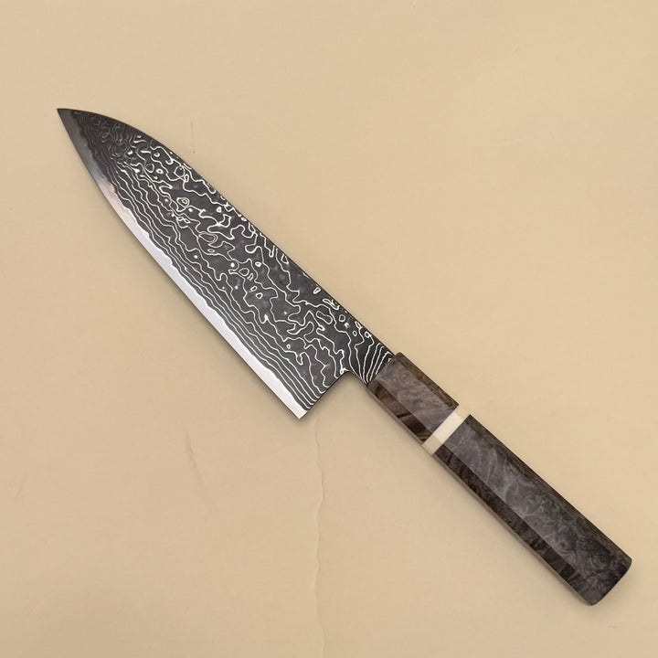 Hatsukokoro Ryuhyo SG2 Santoku Knife 180mm Kurozome Damascus-knife-Community Cutlery