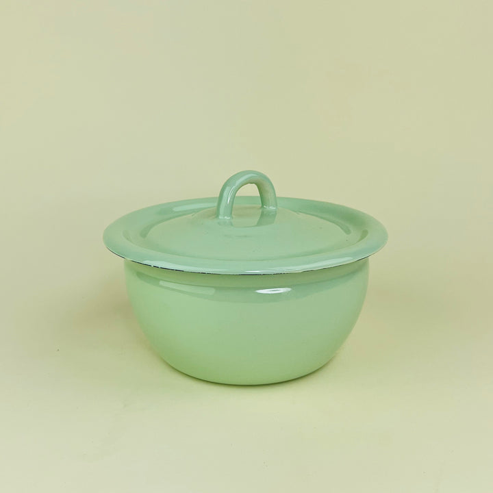 Large Enamel Bowl with lid