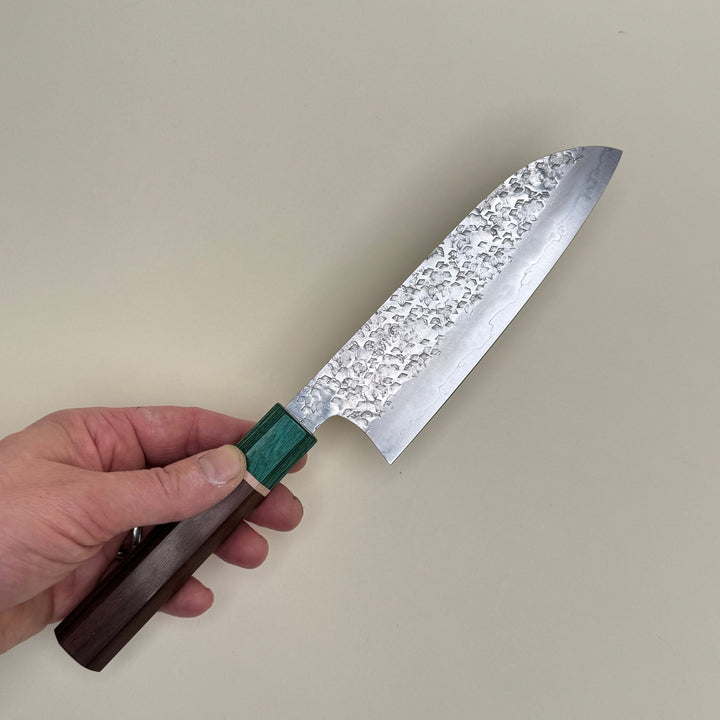 Makoto Kurosaki Samidorizuki SGSTRIX Santoku Knife 165mm Tsuchime - Community Cutlery