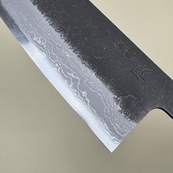 Mutsumi Honoura Blue Super Kurouchi Suminagashi Gyuto Knife 180mm - Community Cutlery