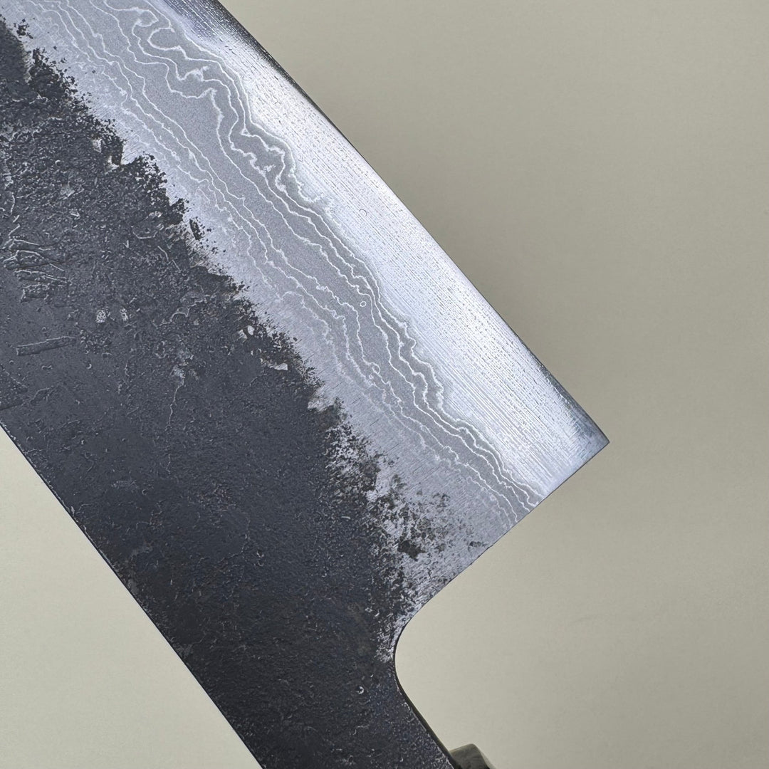 Mutsumi Honoura Blue Super Kurouchi Suminagashi Gyuto Knife 180mm - Community Cutlery
