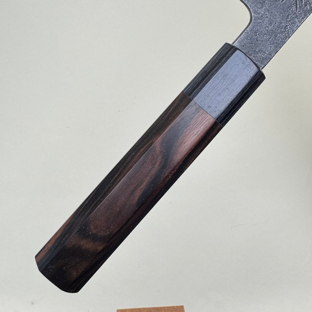 Mutsumi Honoura Blue Super Kurouchi Suminagashi Gyuto Knife 210mm - Community Cutlery