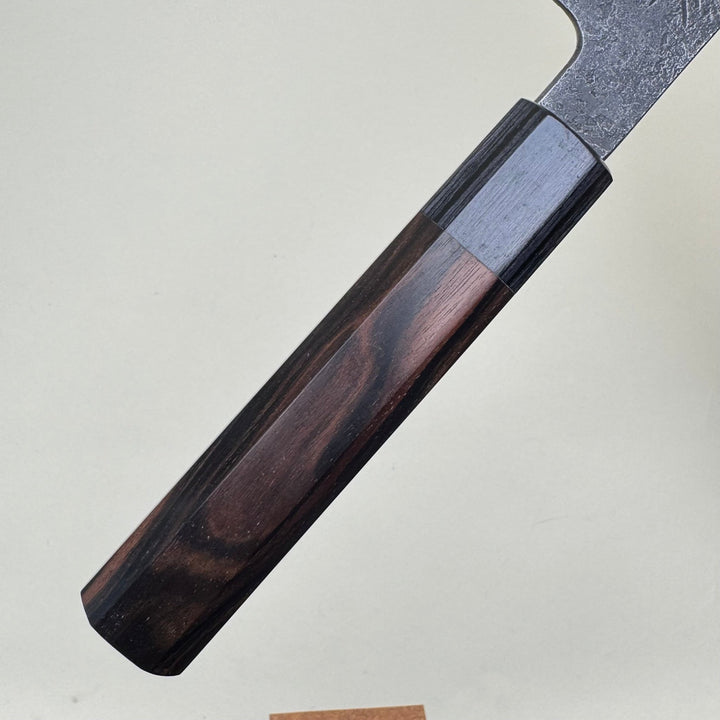 Mutsumi Honoura Blue Super Kurouchi Suminagashi Gyuto Knife 210mm - Community Cutlery