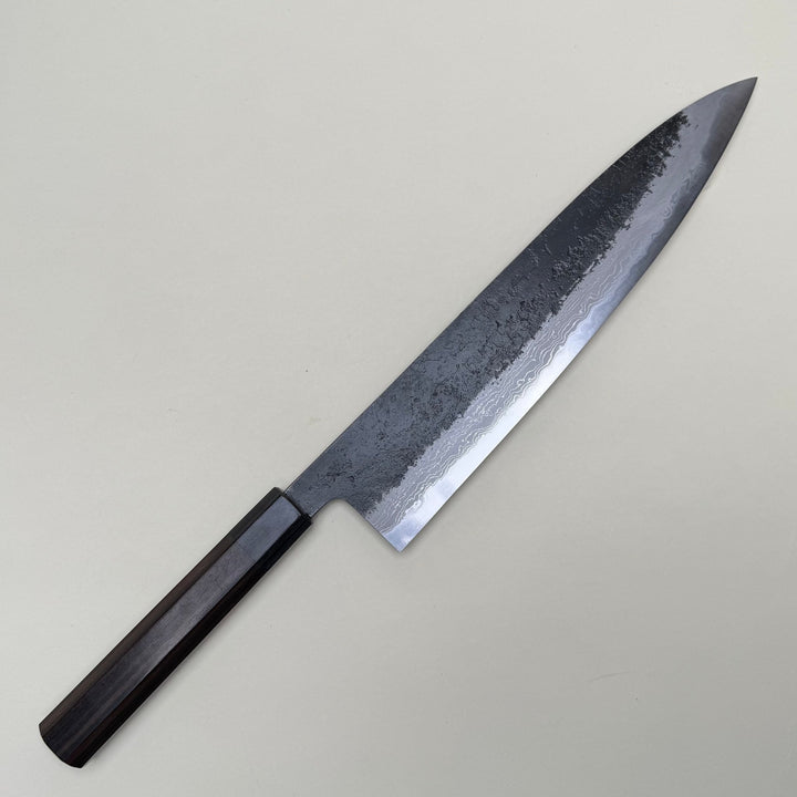 Mutsumi Honoura Blue Super Kurouchi Suminagashi Gyuto Knife 270mm - Community Cutlery