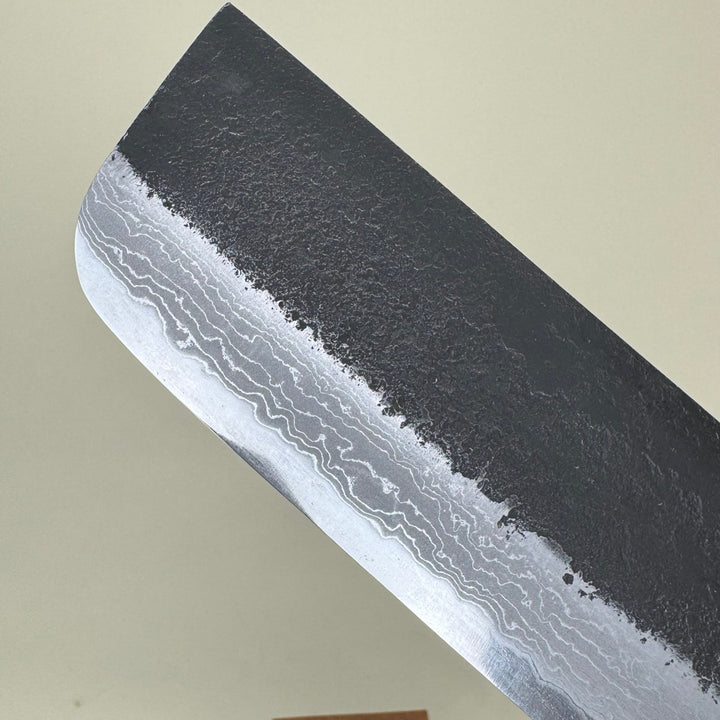 Mutsumi Honoura Blue Super Kurouchi Suminagashi Nakiri Knife 165mm - Community Cutlery