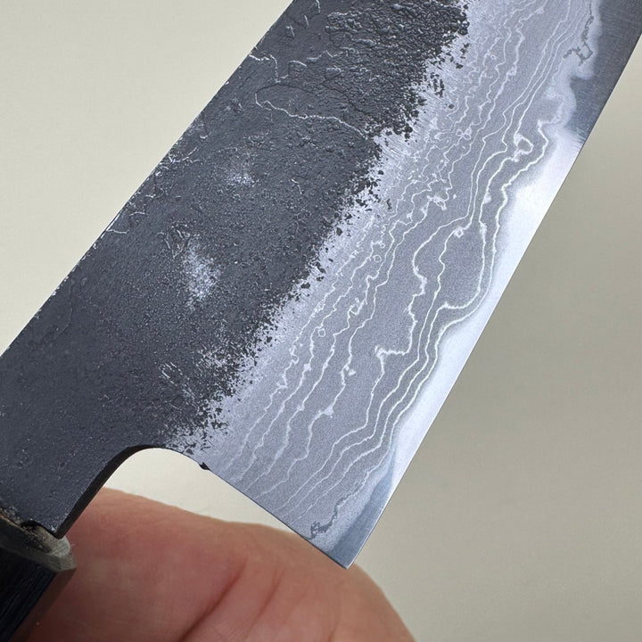 Mutsumi Honoura Blue Super Kurouchi Suminagashi Petty Knife 135mm - Community Cutlery