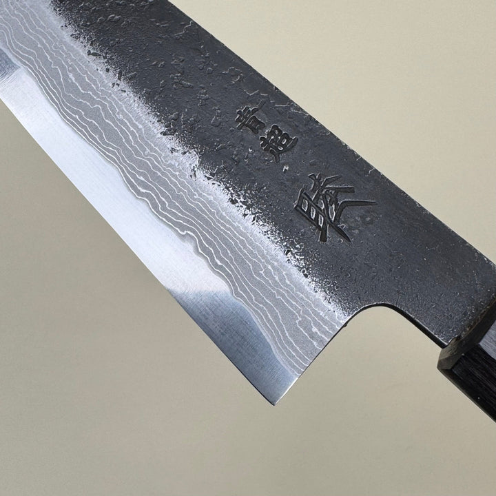 Mutsumi Honoura Blue Super Kurouchi Suminagashi Petty Knife 135mm - Community Cutlery
