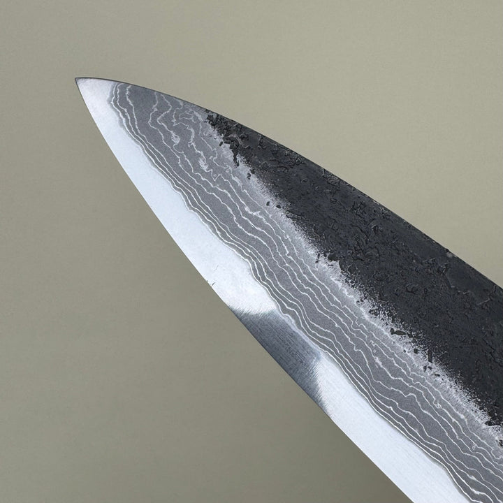 Mutsumi Honoura Blue Super Kurouchi Suminagashi Petty Knife 135mm - Community Cutlery