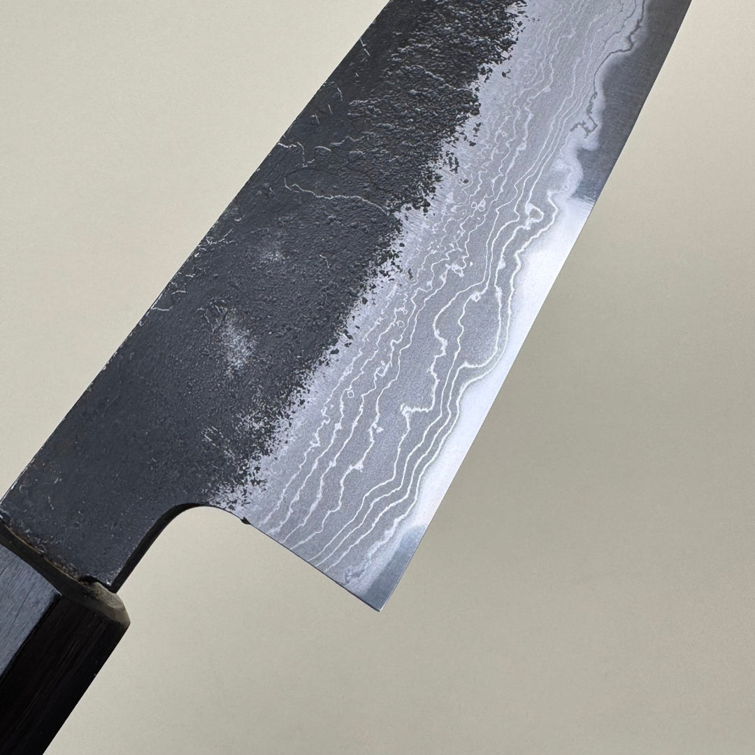 Mutsumi Honoura Blue Super Kurouchi Suminagashi Petty Knife 135mm - Community Cutlery