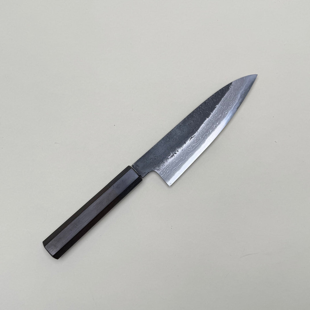 Mutsumi Honoura Blue Super Kurouchi Suminagashi Petty Knife 150mm - Community Cutlery