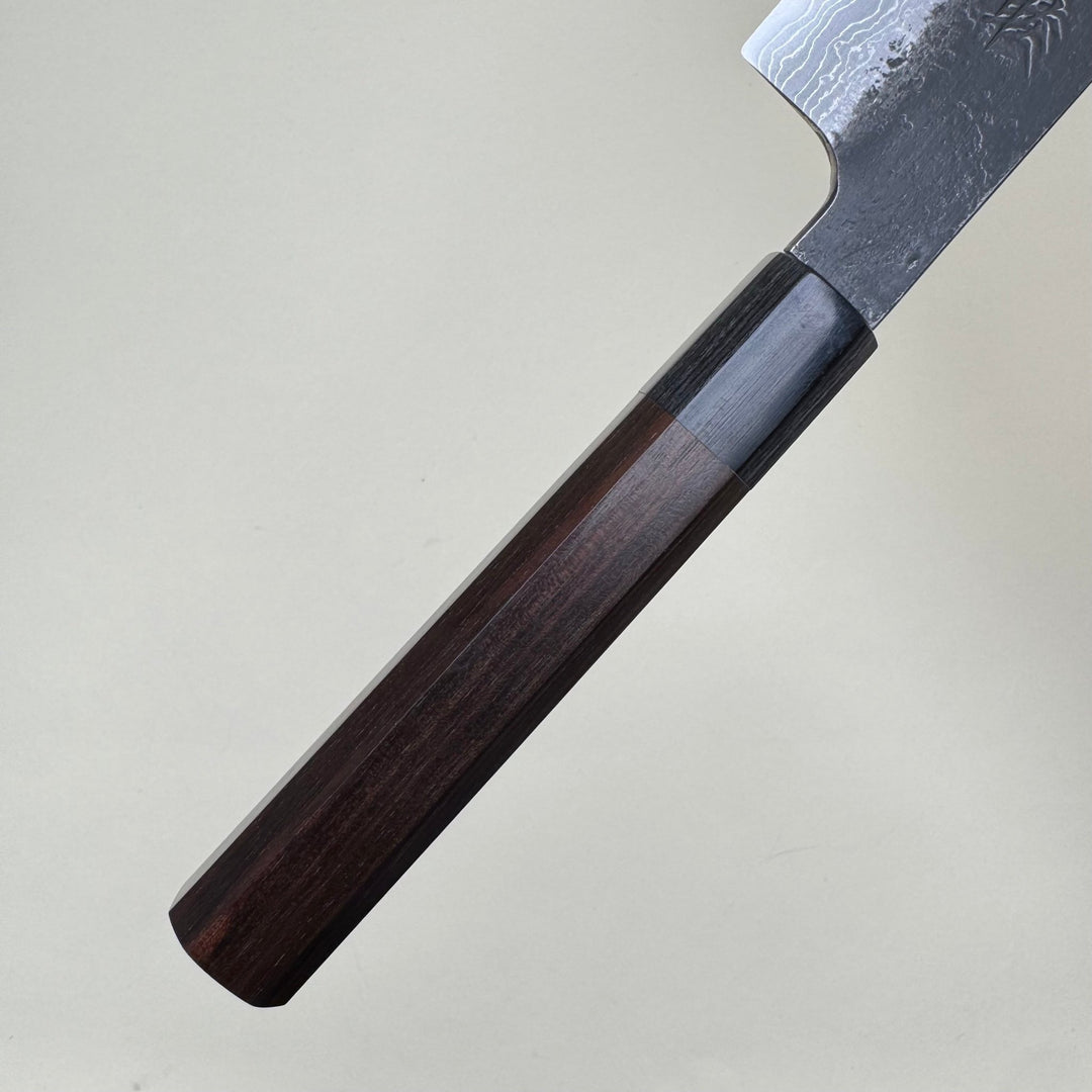Mutsumi Honoura Blue Super Kurouchi Suminagashi Sujihiki Knife 270mm - Community Cutlery