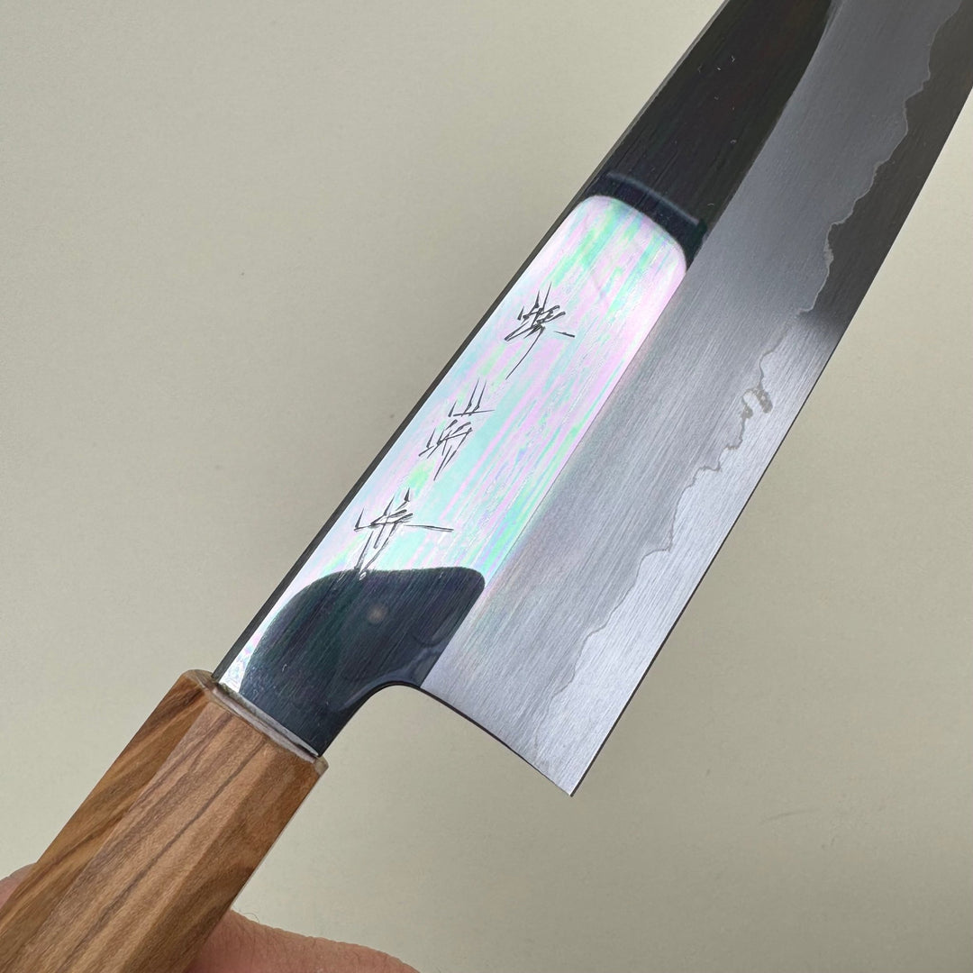 Nakagawa White 1 Kiritsuke Santoku Knife 180mm Mirror Polish, with saya - Community Cutlery