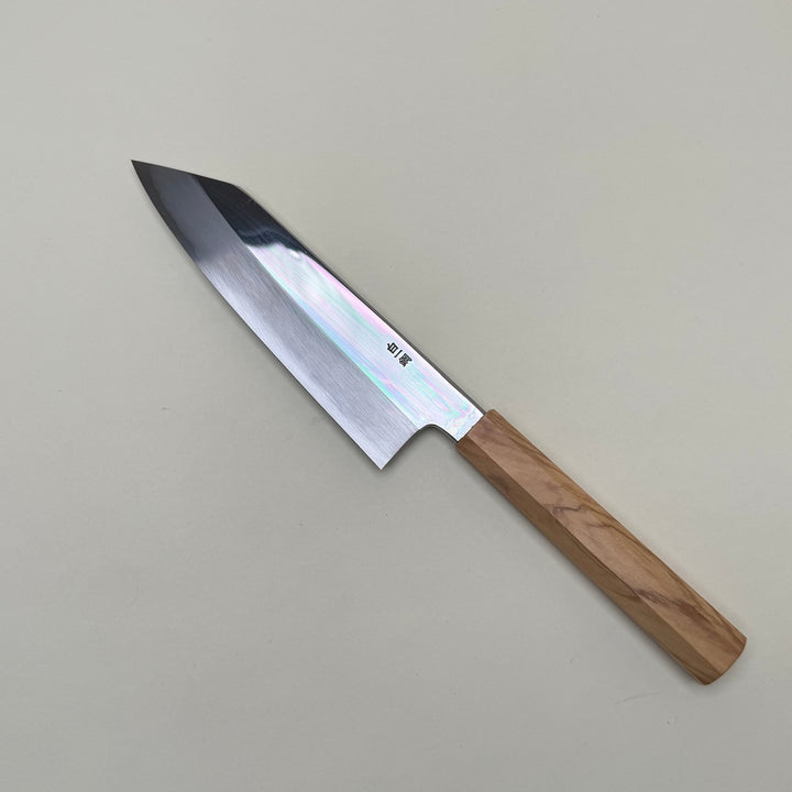 Nakagawa White 1 Kiritsuke Santoku Knife 180mm Mirror Polish, with saya - Community Cutlery