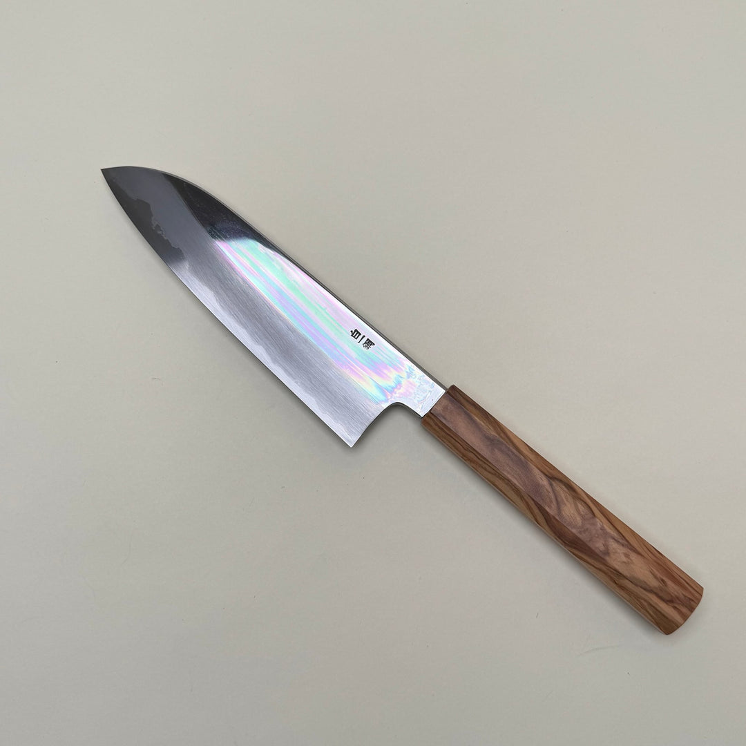 Nakagawa White 1 Santoku Knife 180mm Mirror Polish with Saya - Community Cutlery