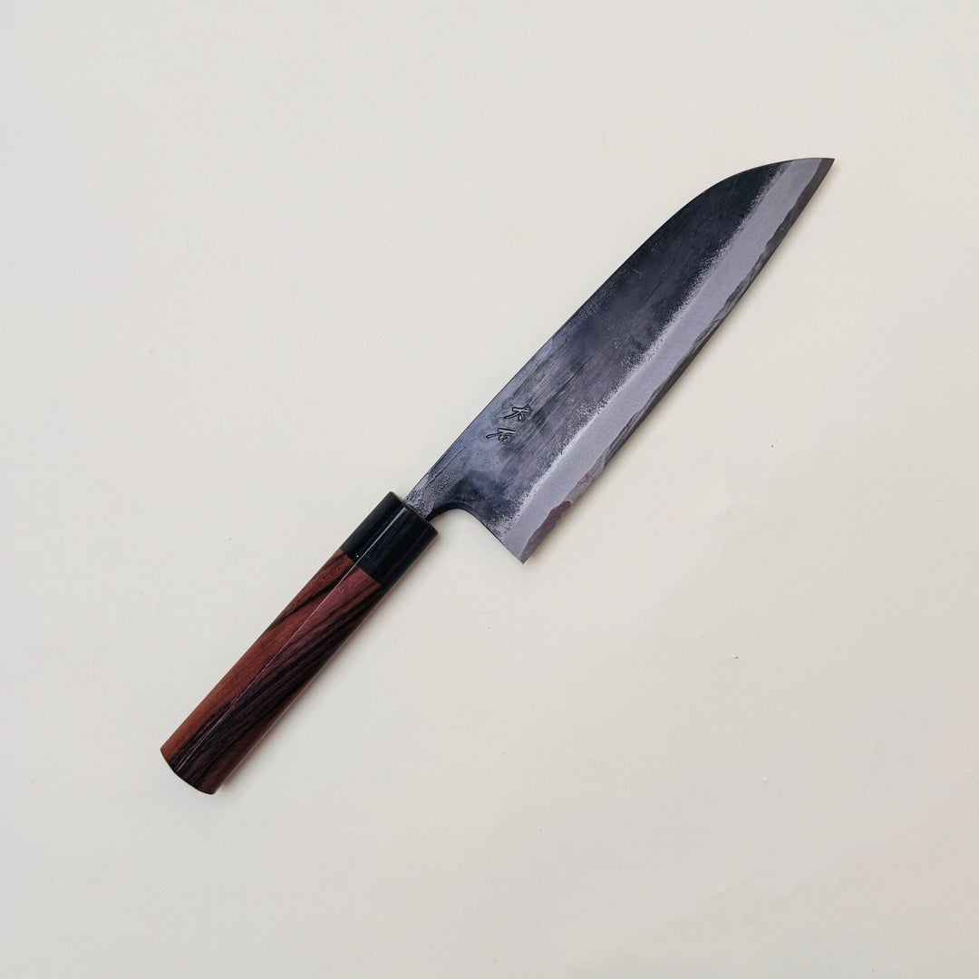 Ohishi Blue 1 Kurouchi Santoku 180mm - Community Cutlery