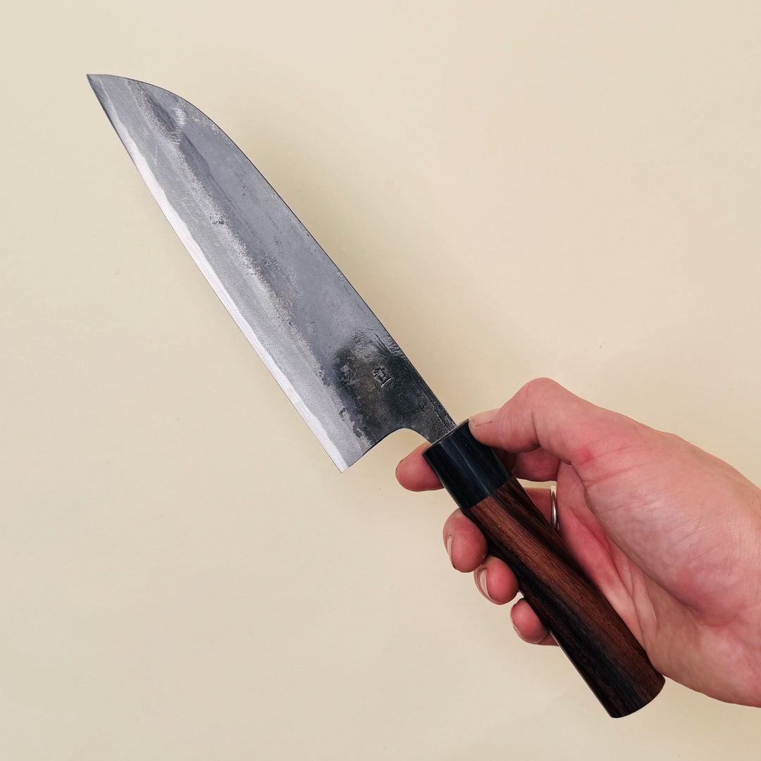 Ohishi Blue 1 Kurouchi Santoku 180mm - Community Cutlery