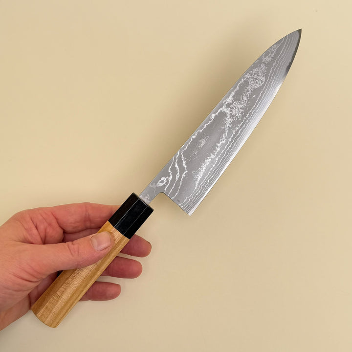 Ohishi Shirogami Gyuto Knife 180mm Suminagashi-knife-Community Cutlery