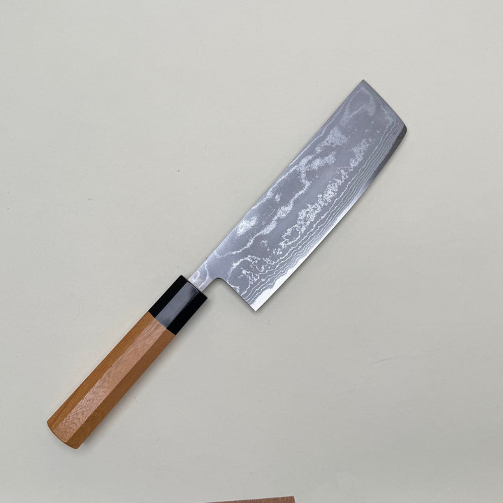 Ohishi White 1 Nakiri Knife 165mm Suminagashi - Community Cutlery