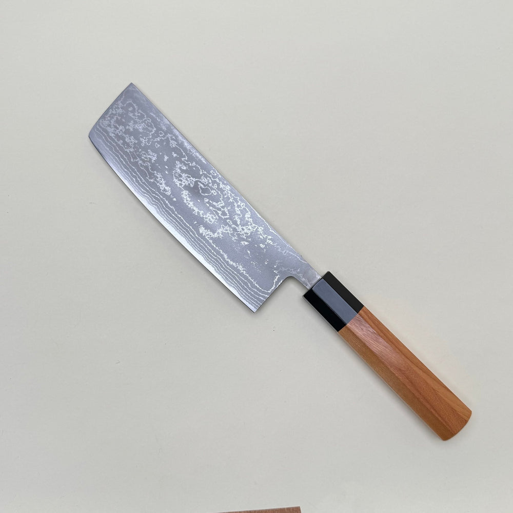 Ohishi White 1 Nakiri Knife 165mm Suminagashi - Community Cutlery