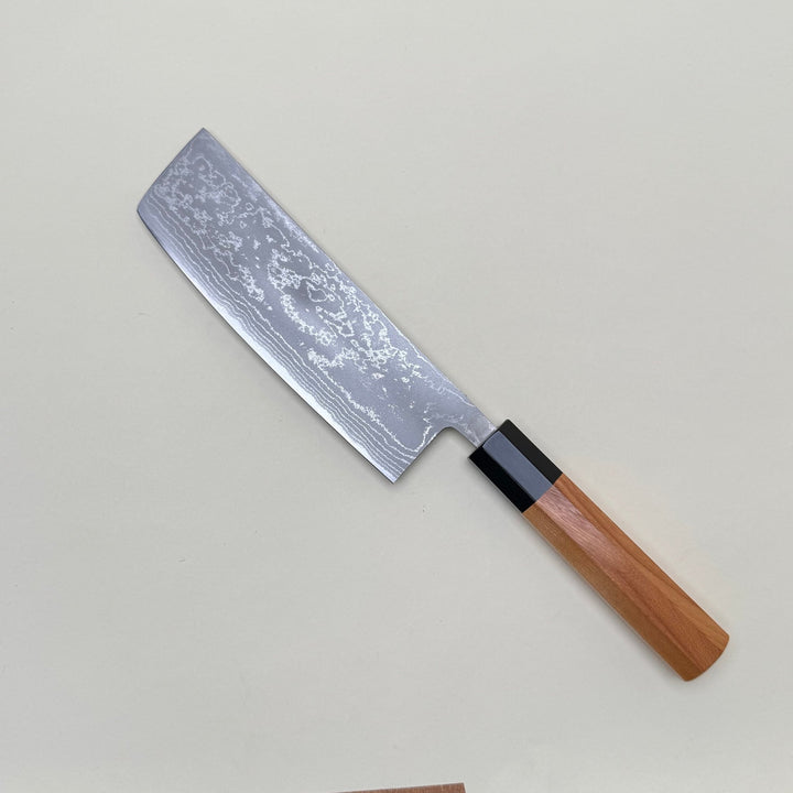 Ohishi White 1 Nakiri Knife 165mm Suminagashi - Community Cutlery