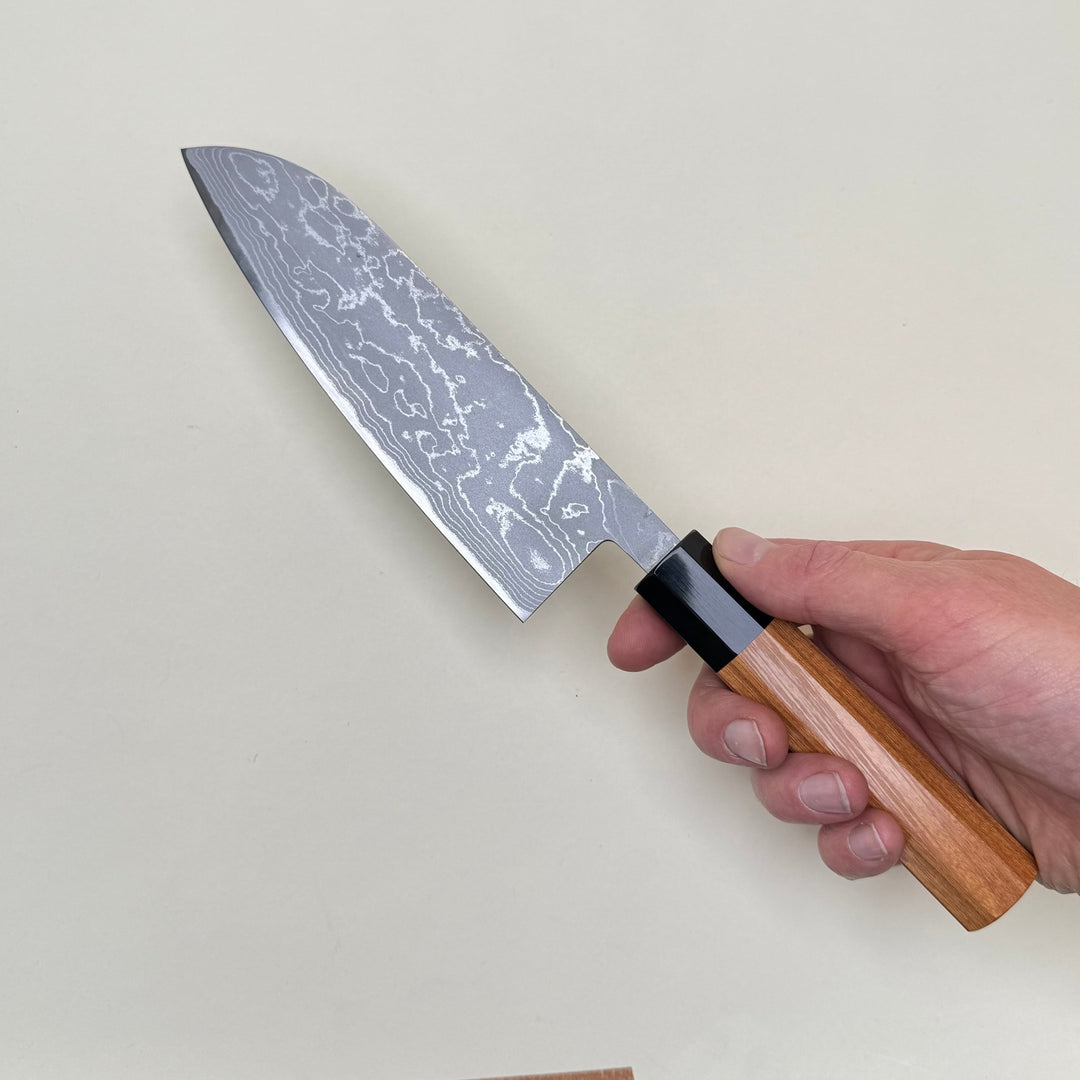 Ohishi White 1 Santoku Knife 165mm Suminagashi - Community Cutlery