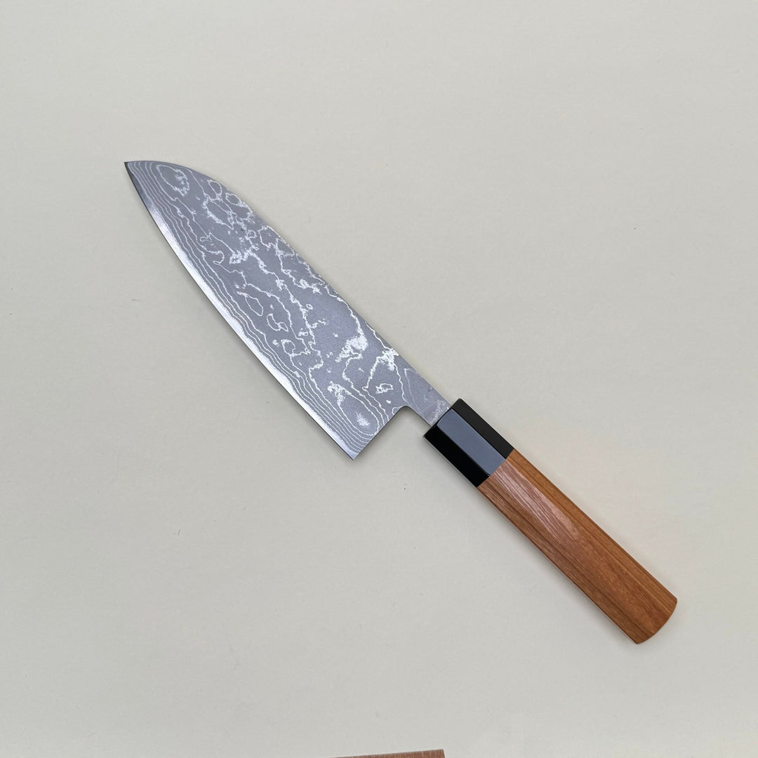 Ohishi White 1 Santoku Knife 165mm Suminagashi - Community Cutlery