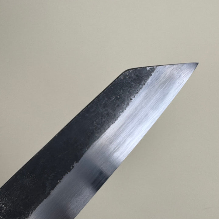 Sakai Kikumori Blue 2 Kikizuki Kiritsuke Santoku 180mm Kurouchi - Community Cutlery
