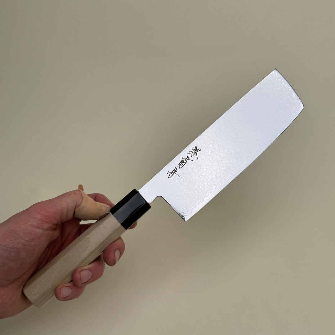Sakai Kikumori OHS SG2 Nakiri Knife 165mm Damascus - Community Cutlery
