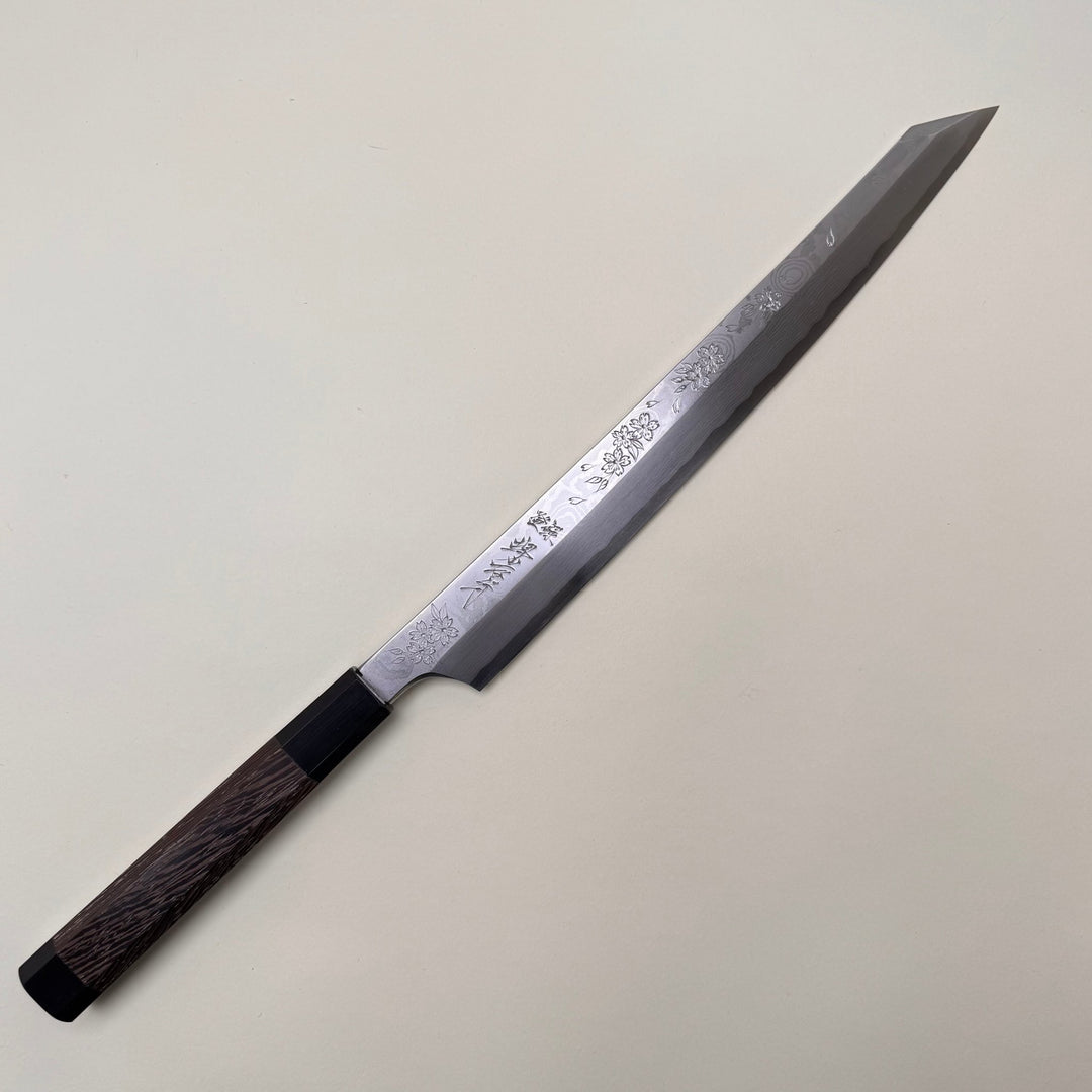 Sakai Takayuki Hana Fubuki Kengata Yanagiba, with Hand Engraved Cherry Blossom 300mm - Community Cutlery