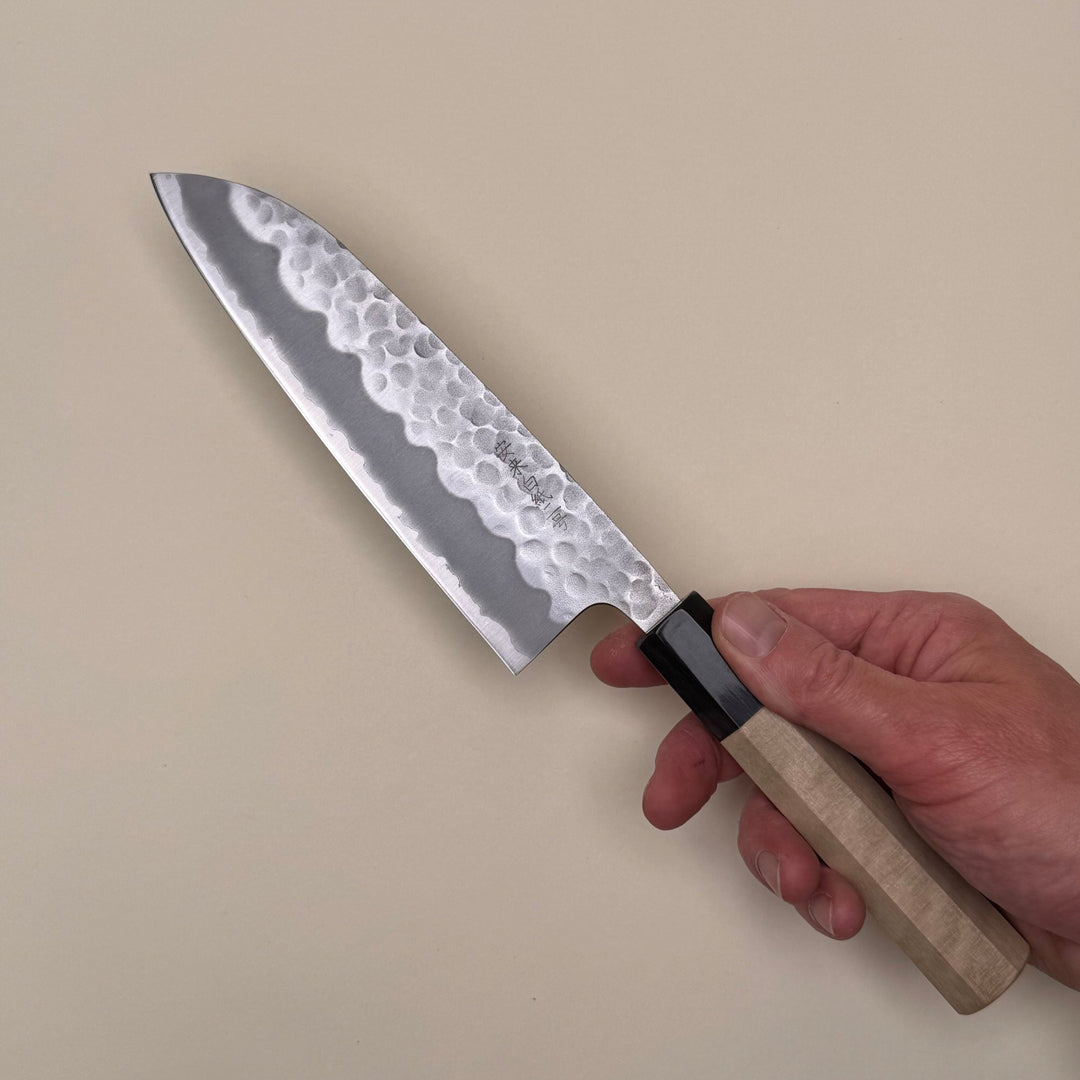 Tsuchime Santoku 165mm White 2 Magnolia Handle - Community Cutlery